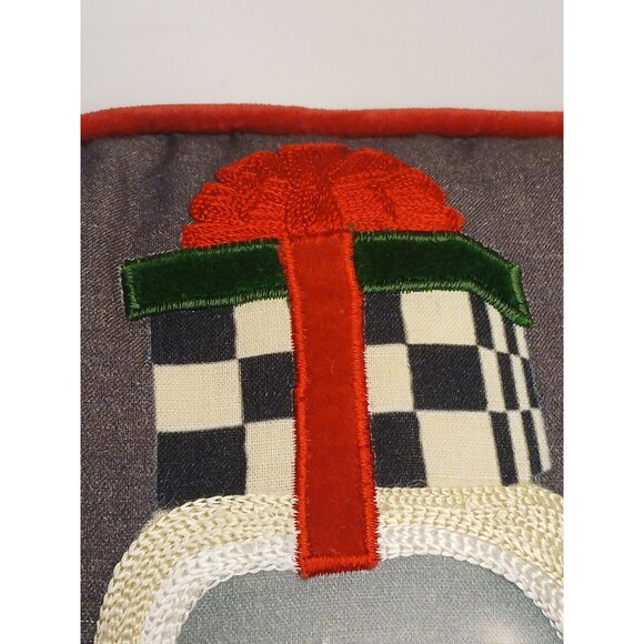 MacKenzie-Childs Farmhouse Holiday Truck Pillow Cotton/Linen Applique Embroidery - Picture 7 of 16